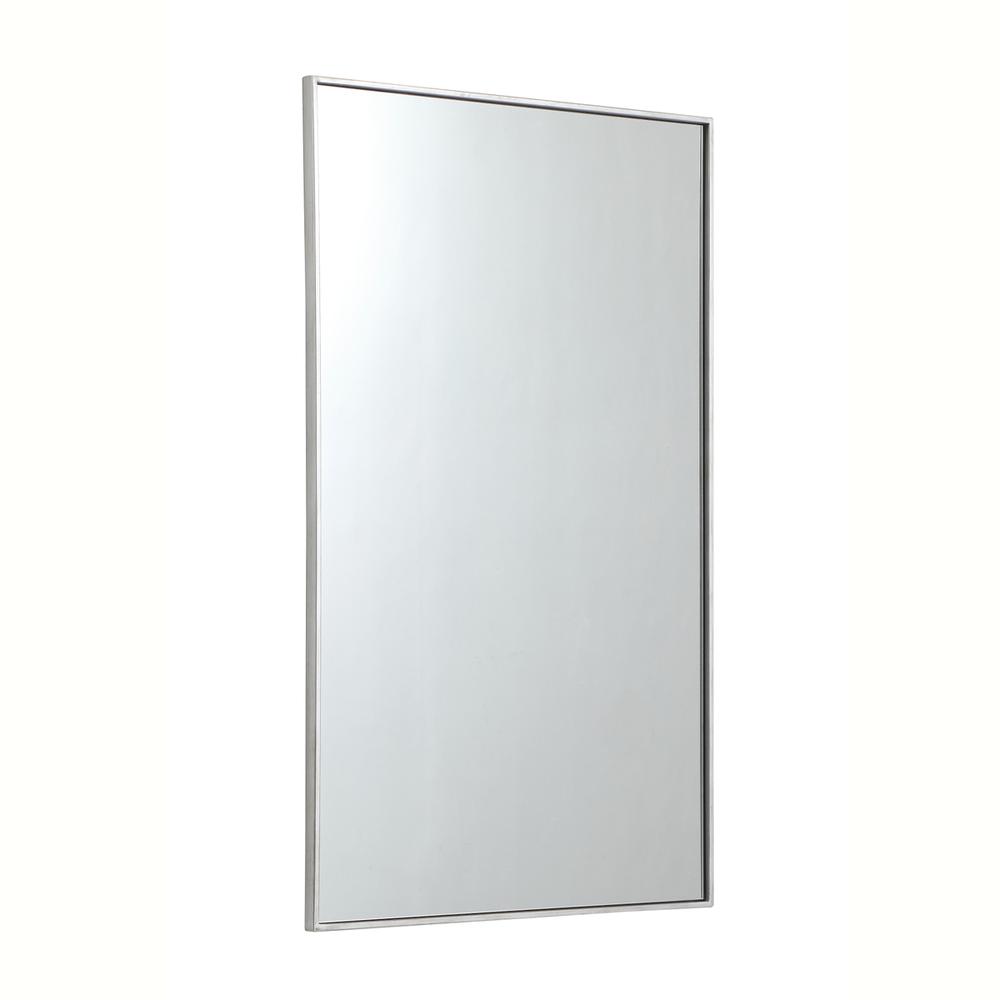 Alt View 6. Elegant Decor - Metal frame rectangle mirror 30 inch in silver - Silver.