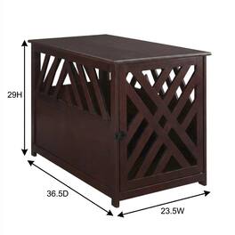 FurniFact - Wooden End Table with Sturdy Frame and Classic Design - Espresso