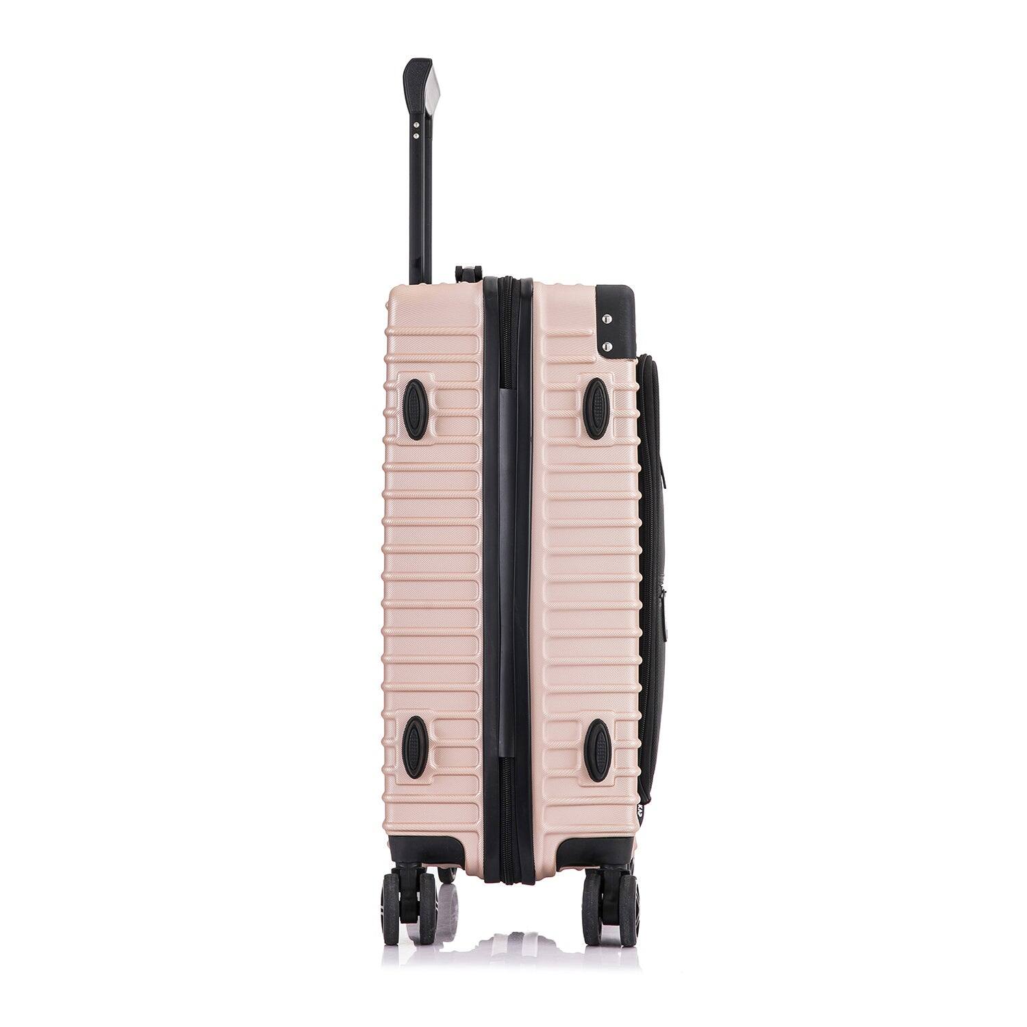 Alt View 3. DUKAP - Tour Lightweight Luggage  20" carry-on with integrated USB port - CHAMPAGNE.