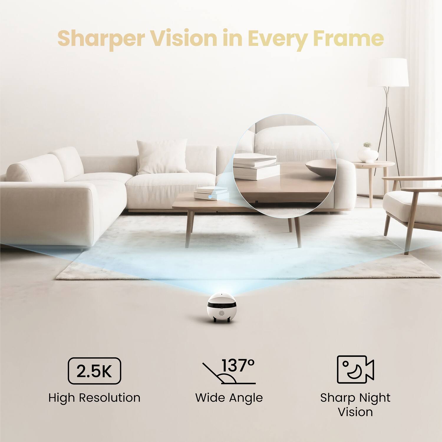 Sharper Vision in Every Frame

2.5K High Resolution  
137° Wide Angle  
Sharp Night Vision