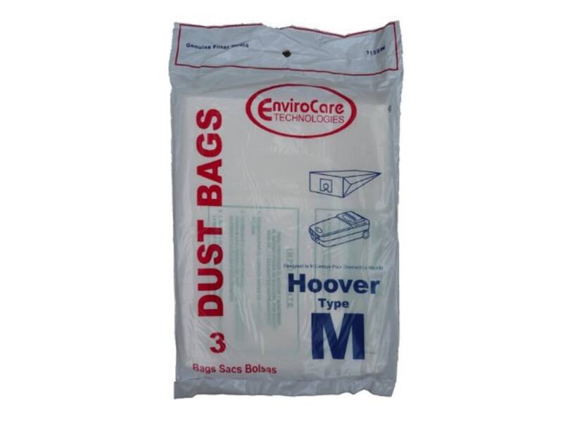 Genuine Filters  
EnviroCare TECHNOLOGIES  
DUST BAGS  
3 Bags Sacs Bolsas  
Hoover Type M