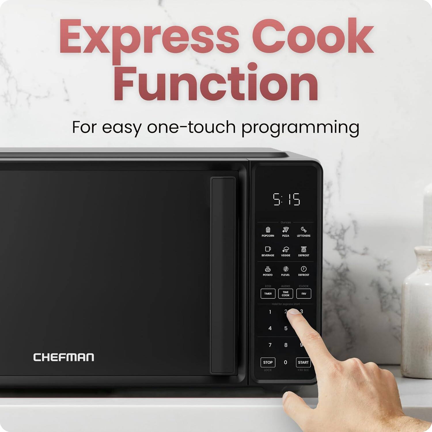 Express Cook Function  
For easy one-touch programming  

5:15  

CHEFMAN