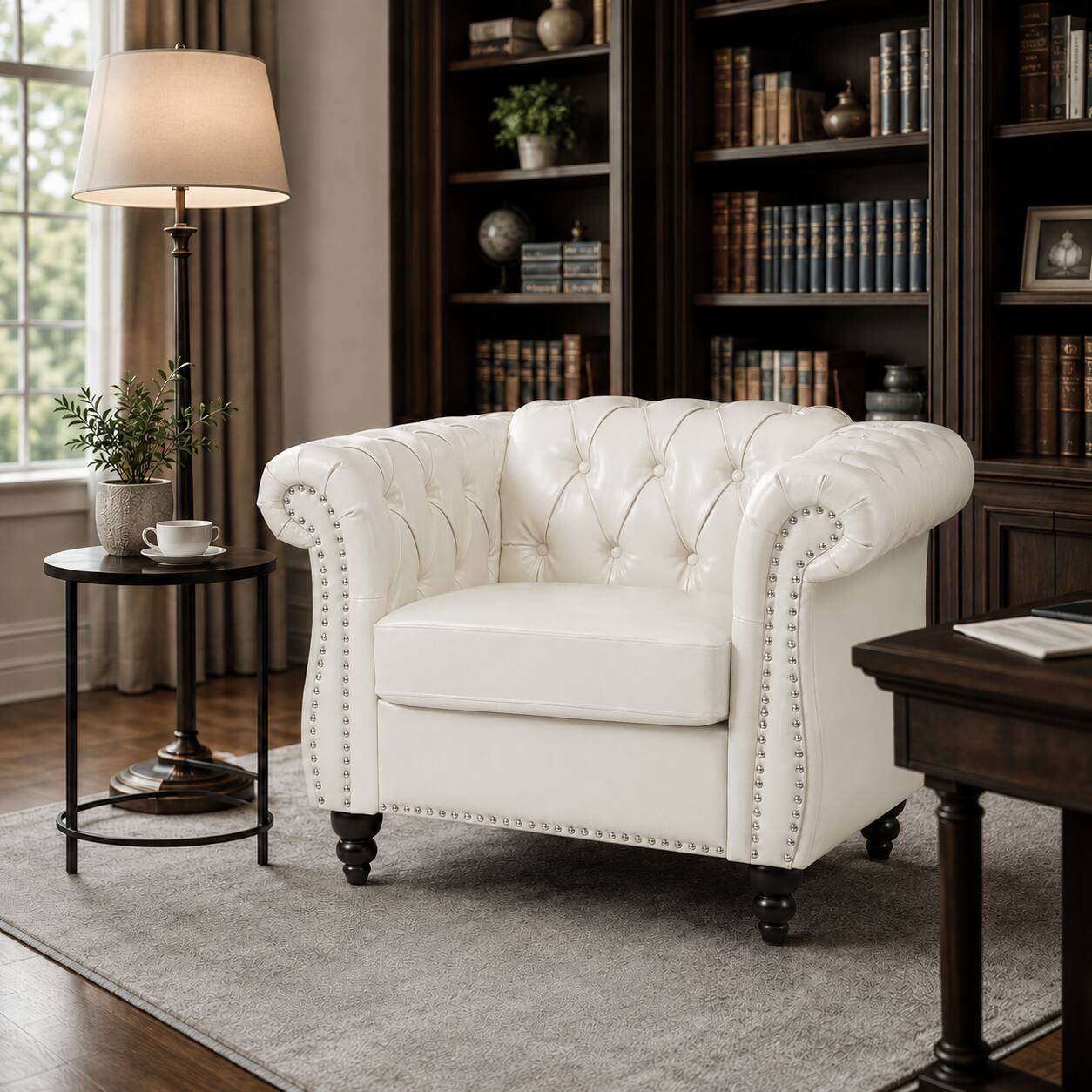 Alt View 1. Anysun - Modern Classic PU Leather Sofa Set - Luxurious Comfort & Stylish Durable Design - White.