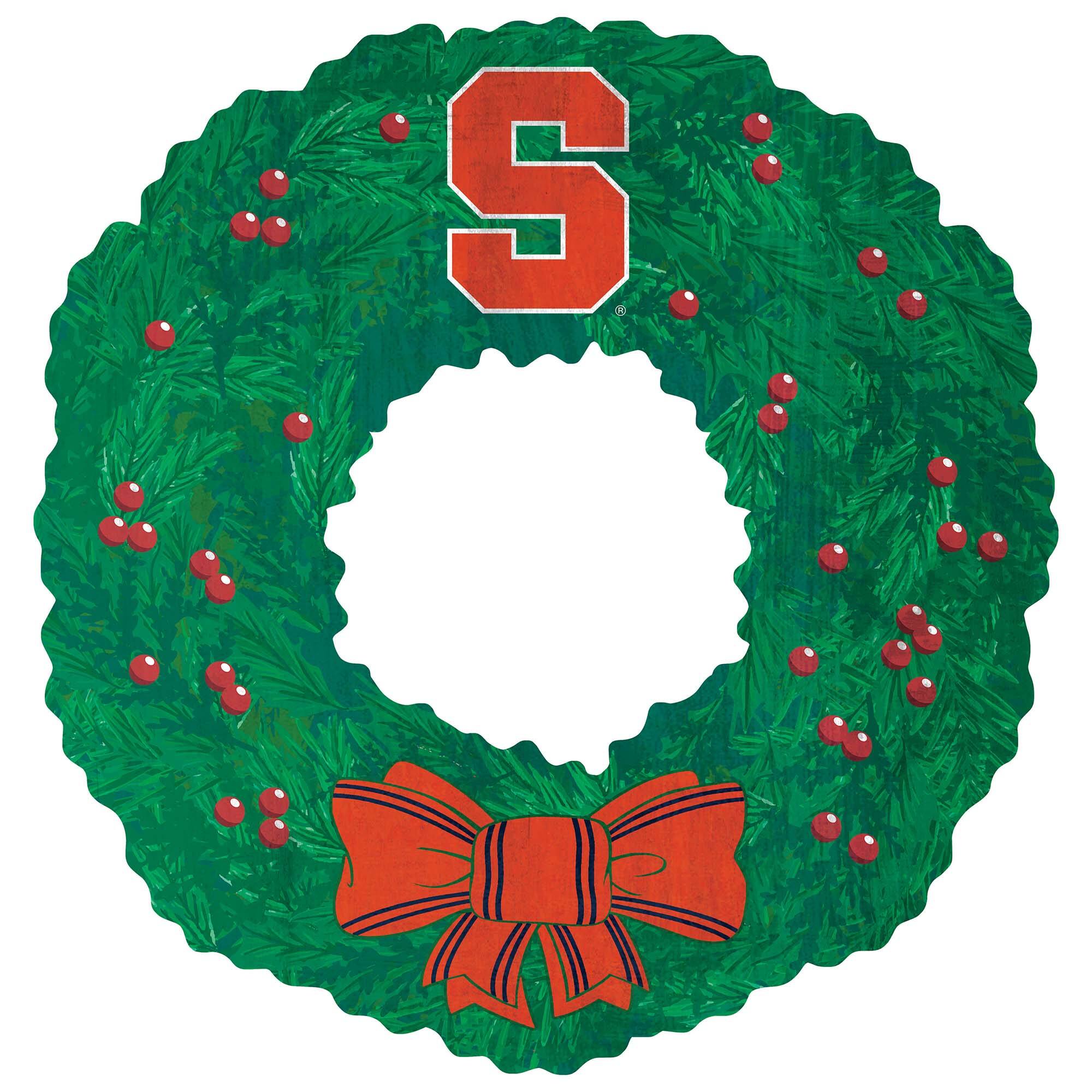 Front. Fan Creations - Syracuse Orange 16'' Team Wreath Sign - Green.