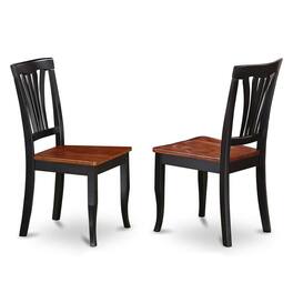 East West Furniture - 3 Pc set with a Round Table and 2 Wood Dinette Chairs in Black and Cherry - Black & Cherry