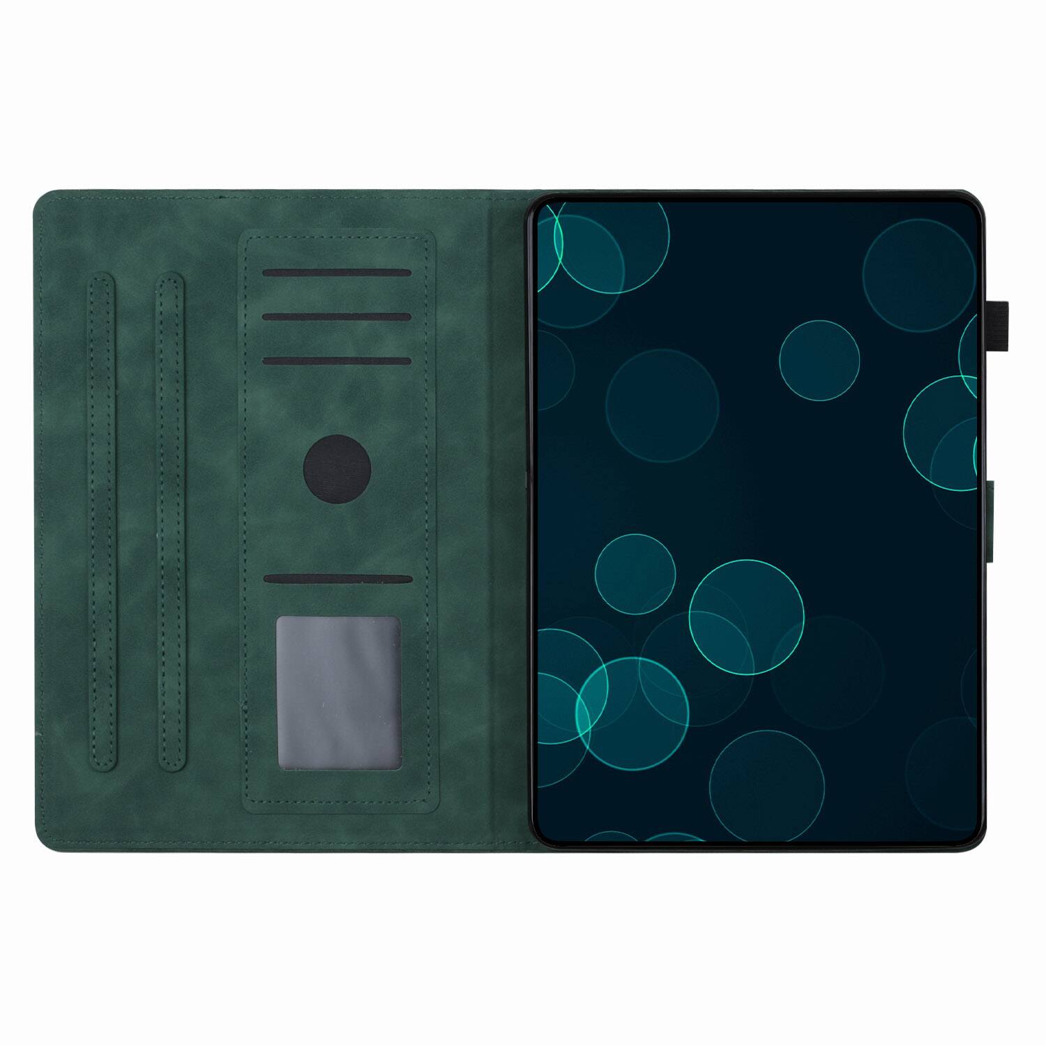 Angle. Dteck - Case for Apple iPad (A16) 11" 2025 and iPad 10th Gen 10.9" 2022,Butterfly Embossed PU Leather Card Slot Stand Flip Cover - Green.