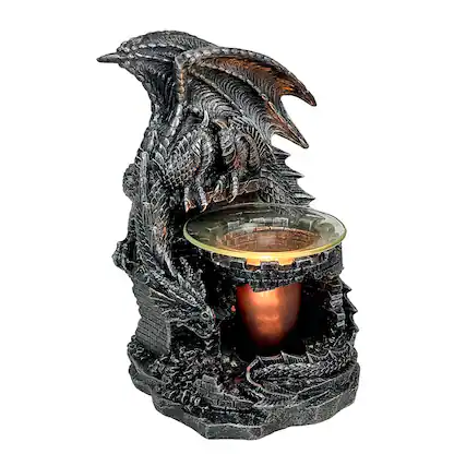 Front. World of Wonders - Fragrance of the Fierce Dragon Castle Guardian Electric Oil Burner - Black.