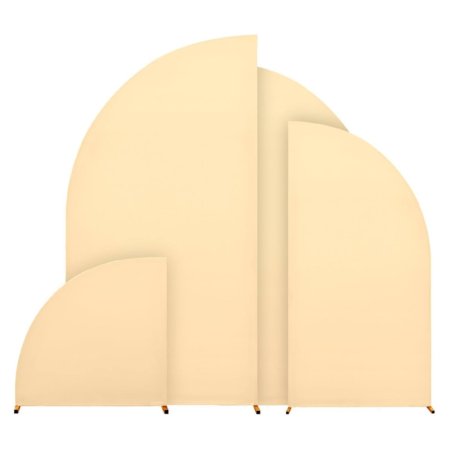 Alt View 1. GARVEE - 6 ft Wedding Arch Cover,Spandex Fitted Arch Covers,Round Top Chiara Arch Backdrop Cover - YELLOW.