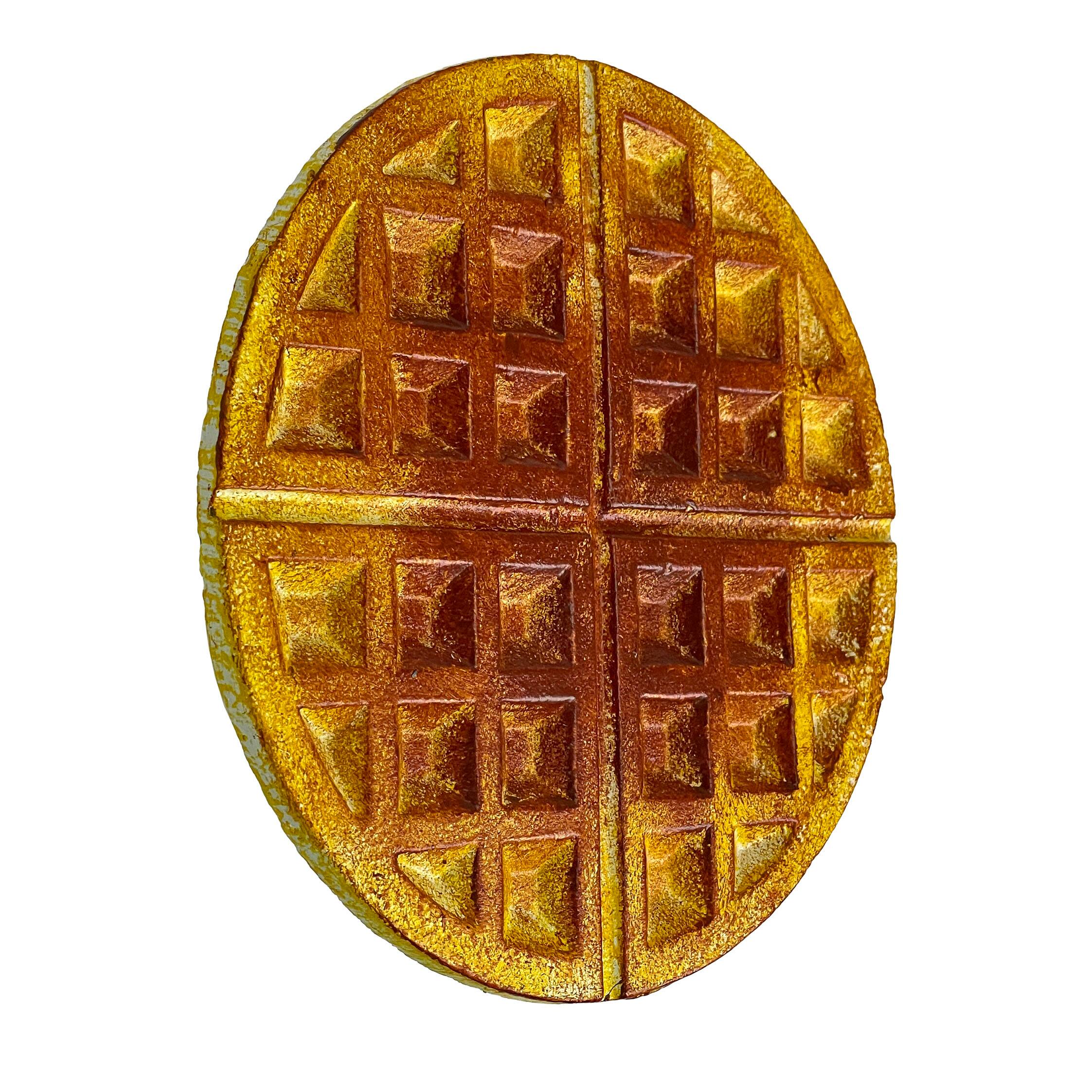 Alt View 1. Zeckos - Zeckos Round Waffle Cast Iron Trivet 8" Kitchen Decor and Wall Hanging Plaque - Brown.