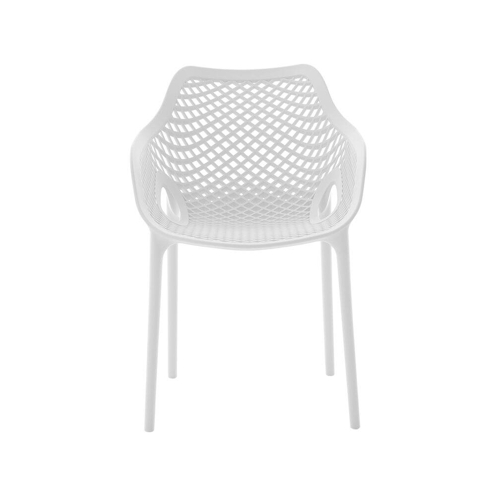Back. Meridian Furniture - Mykonos White Outdoor Patio Dining Chair, Set of 4 - White.