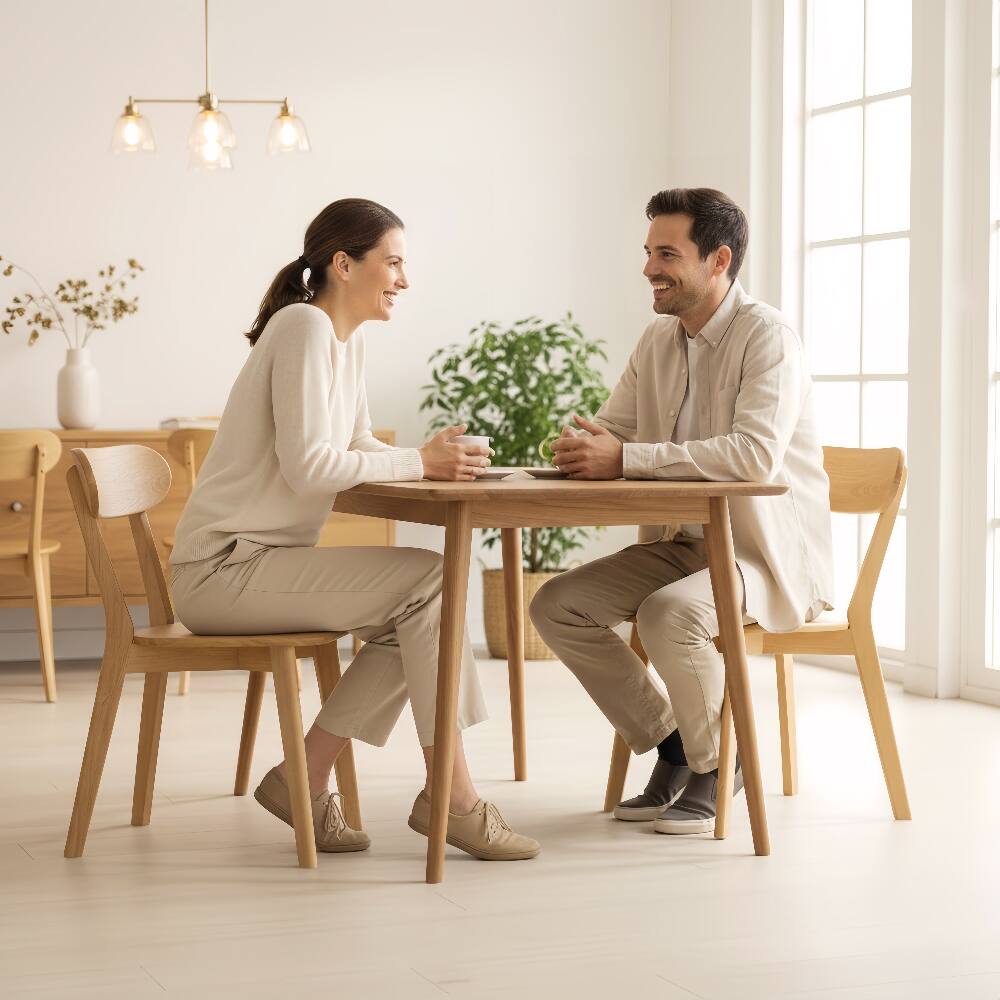 Alt View 9. Loheer - Loheer Solid Wood Dining Chairs Set of 2 Mid Century Modern Natural Wood Kitchen Chairs Curved Backrest - Natural Wood.