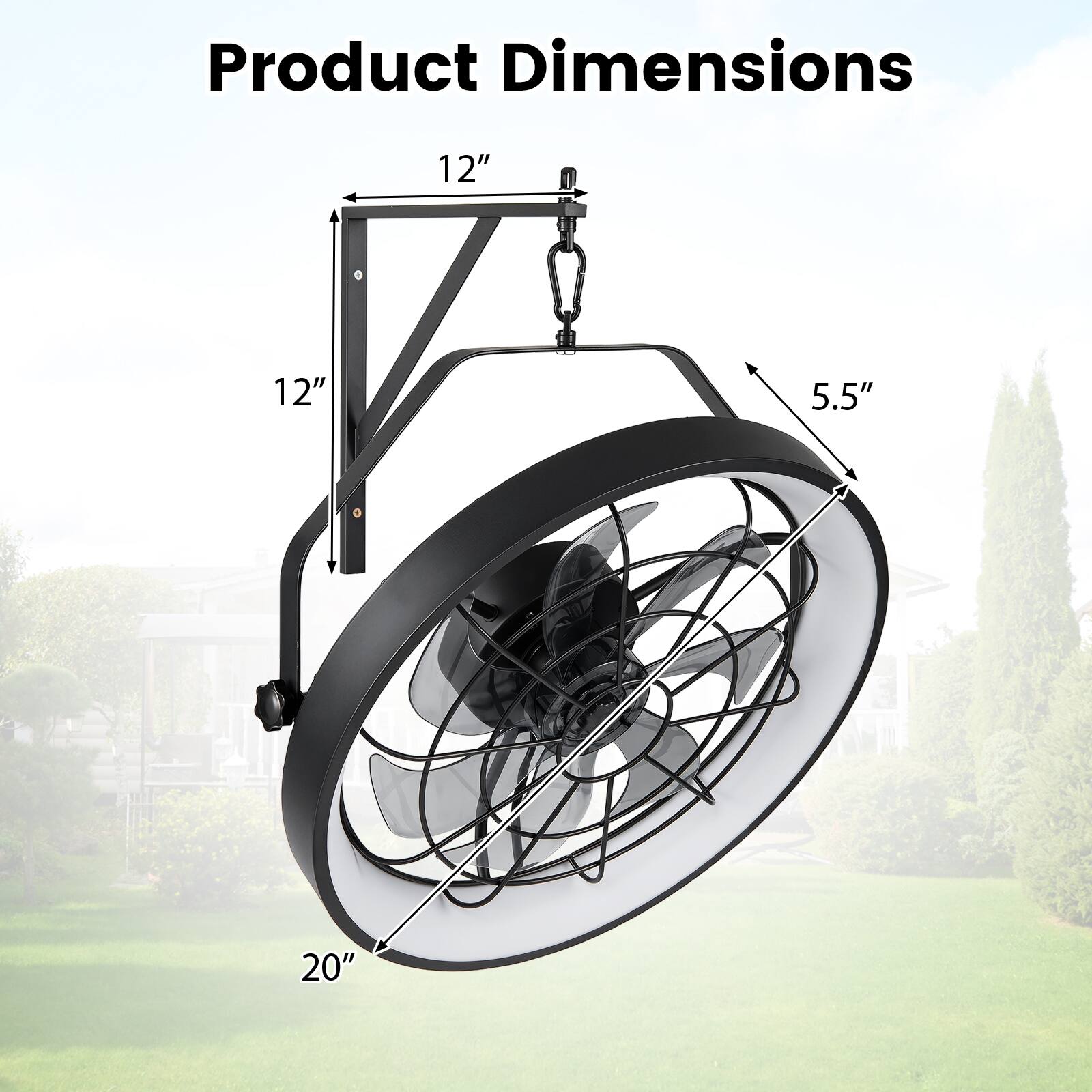 Product Dimensions
12"
12"
5.5"
20"