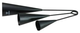 Tycoon Percussion - TGO-TRI Tri Agogo Bell, features high, middle, & low-pitched bells, constructed From steel with black powder coating