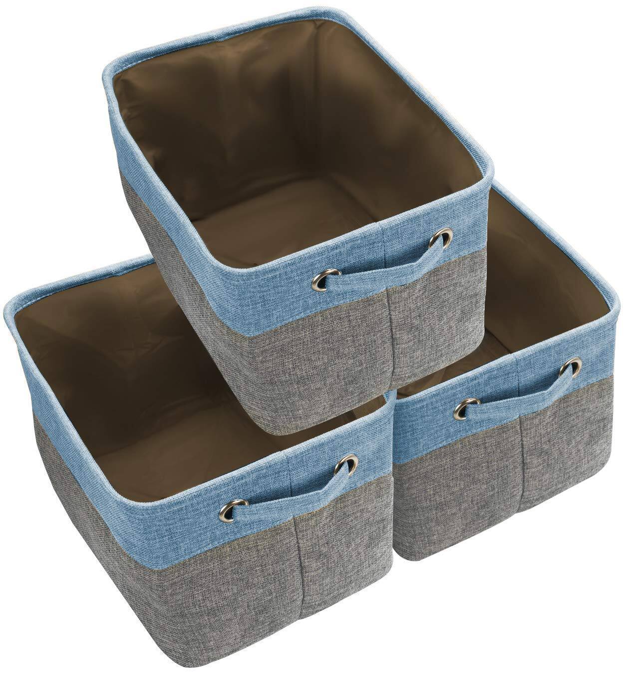 Alt View 3. Sorbus - Sorbus Cubby Storage Organizer 15 Inch - Big Sturdy Collapsible Storage Bins with Dual Handles - Foldable Baskets - Aqua.