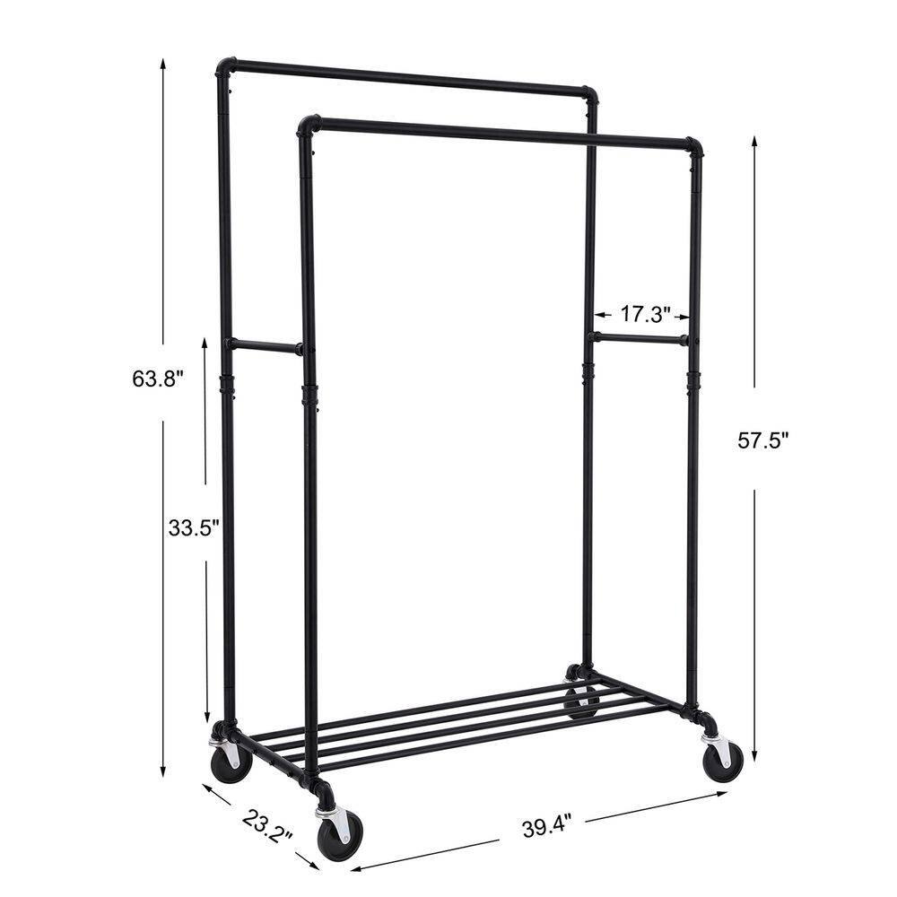Here are the corrected dimensions grouped by their respective measurements:

- Height: 63.8"
- Width: 57.5"
- Depth: 39.4"
- Height from ground to lower bar: 33.5"
- Height from ground to upper bar: 23.2"
- Width of the upper bar: 17.3"