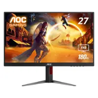 AOC - 27G4 27" IPS FHD 180Hz 1ms Gaming Monitor - Black/Silver/Red - Front_Zoom