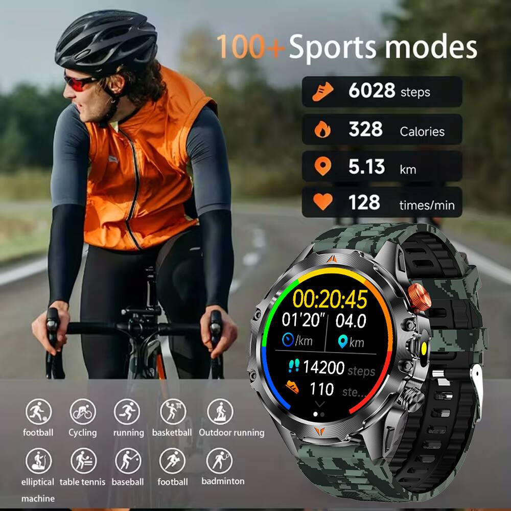 100+ Sports modes  
6028 steps  
328 Calories  
5.13 km  
128 times/min  
00:20:45  
01'20"  
04.0 km  
14200 steps  
110 steps...  

football  
Cycling  
running  
basketball  
Outdoor running  
elliptical  
table tennis  
baseball  
football  
badminton  
machine