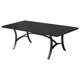 Mondawe - Outdoor Aluminum Dining Table with Umbrella Hole - Black