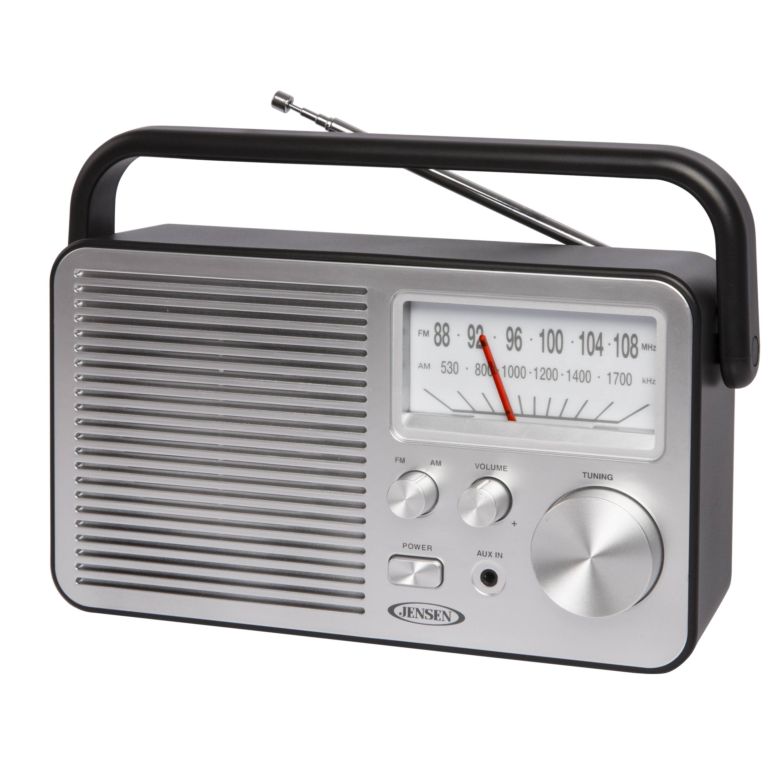 Jensen - Portable AM/FM Radio with Aux Line-in - Black