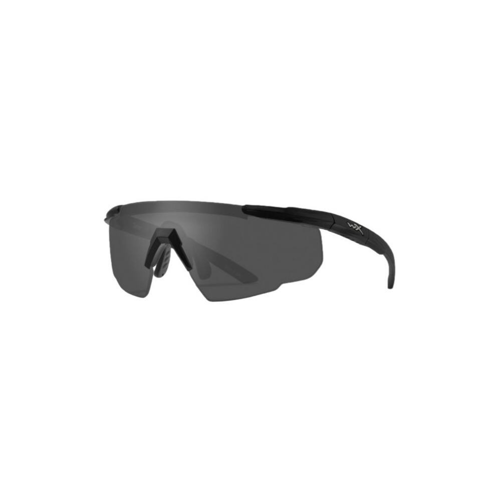 Front. Wiley X - Wiley X Changeable Saber Advanced Sunglasses (Smoke Gray, Clear, Light Rust) - Gray.