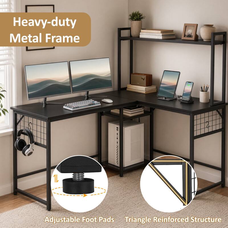 Heavy-duty Metal Frame  
1L Adjustable Foot Pads  
Triangle Reinforced Structure