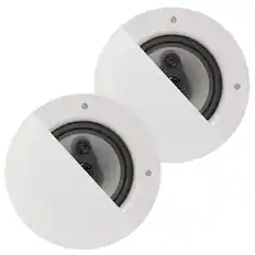 Front. Acoustic Audio by Goldwood - CSic64 Frameless in Ceiling 6.5" Speaker Pair 3 Way Home Theater Speakers - Paintable White.