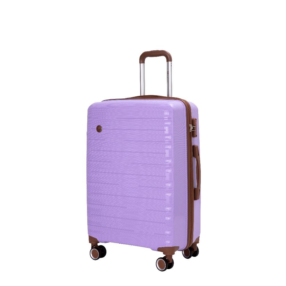 Angle. Ropilly - Ropilly 5 piece hardshell luggage set Lavender with TSA Lock 20 24 28 Inch - Lavender.