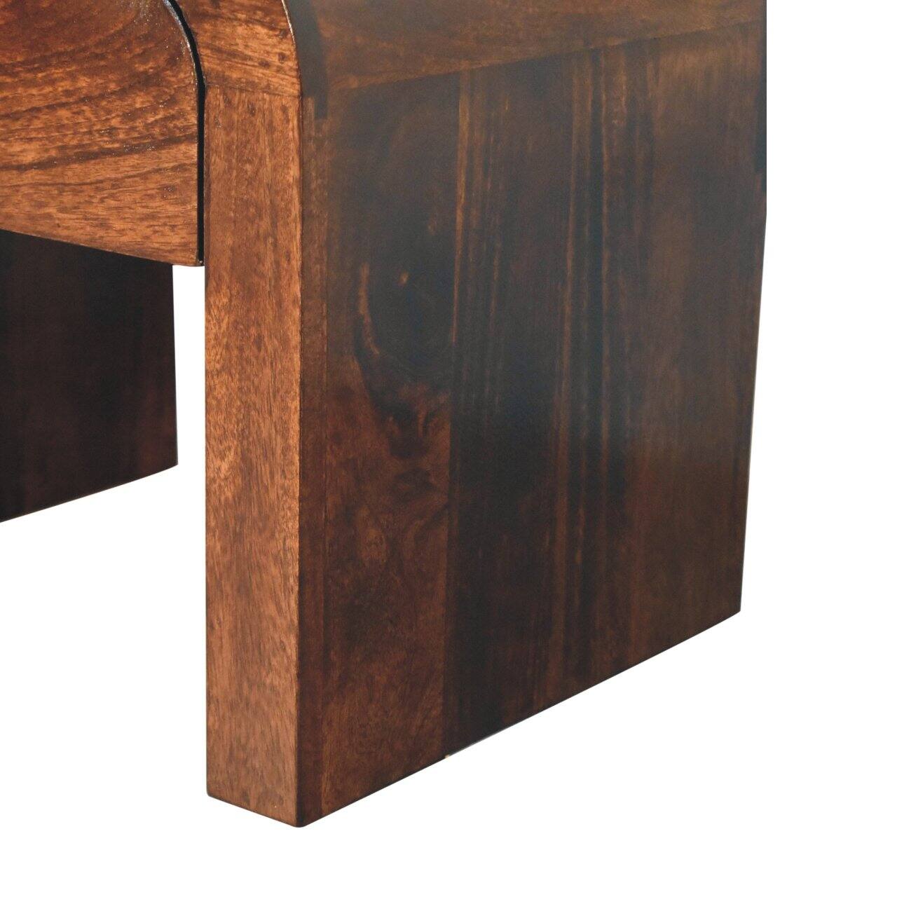 Alt View 4. Artisan Furniture - Artisan Furniture Solid Wood California Walnut Disc Bedside, 1 Drawer, Dark Brown - Walnut Finish.