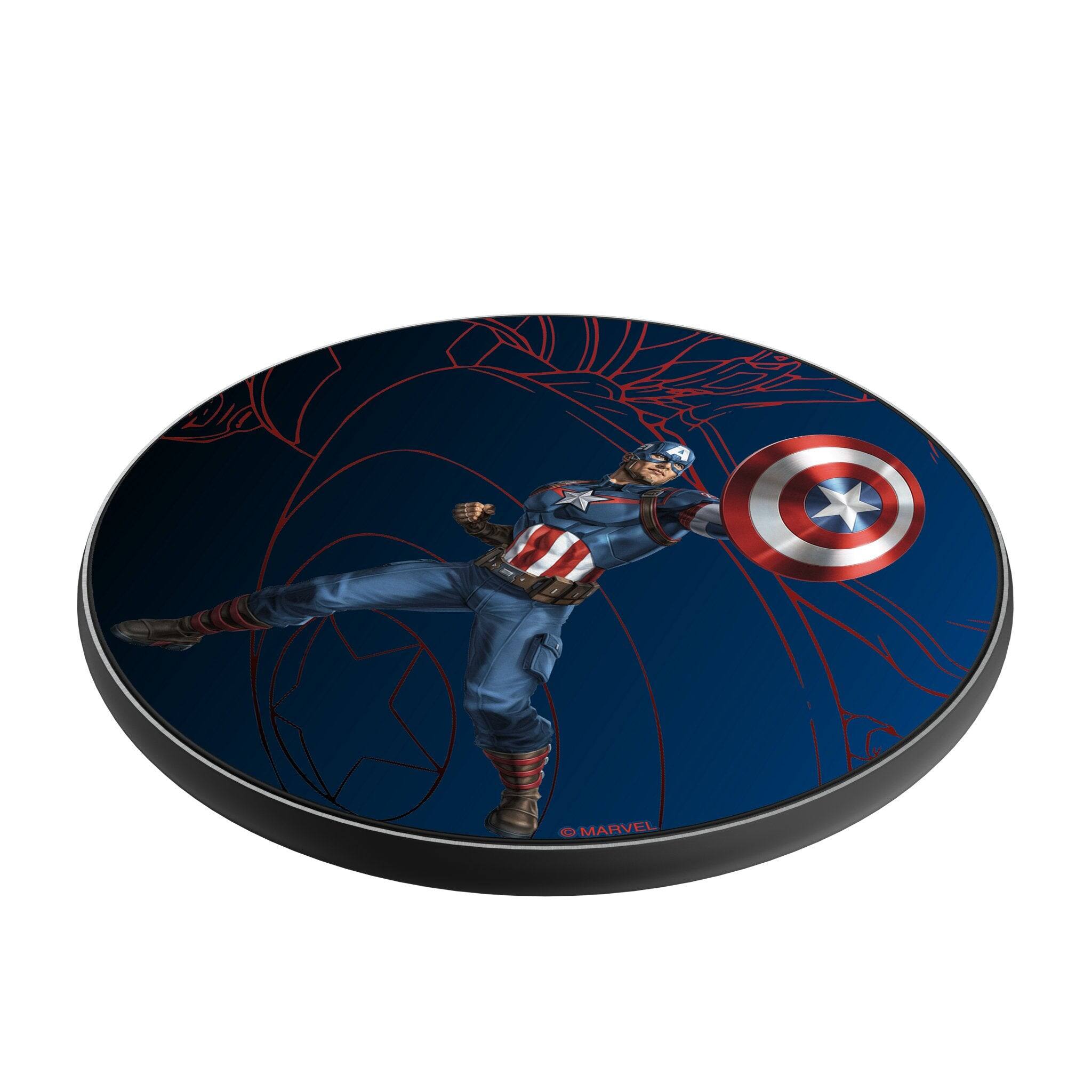 Angle. Keyscaper - Marvel MechLine 15-Watt Wireless Charger - Captain America.
