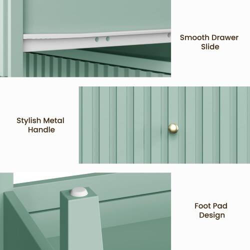 Smooth Drawer Slide Stylish Metal Handle Foot Pad Design