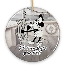 OrnamentallyYou - Funny Mouse Sailing Quotes Ornament Classic Steamboat Willie Christmas Keepsake and Decor - Multi-colored