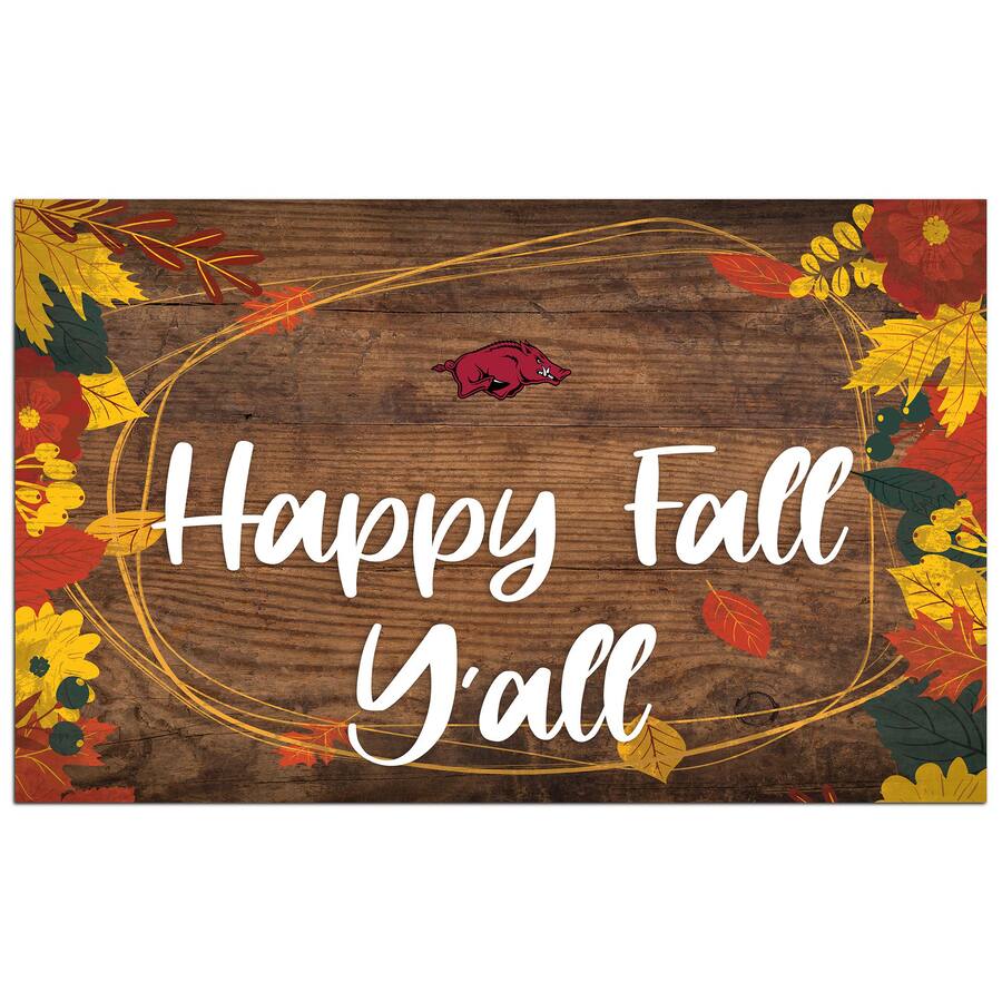 Fan Creations Arkansas Razorbacks 11'' x 19'' Happy Fall Y'all Sign ...