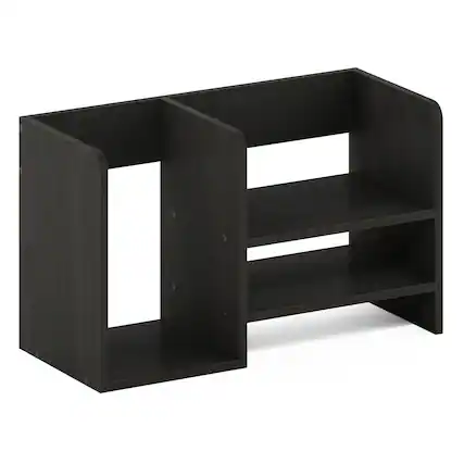 Front. Furinno - Hermite Wood Desktop Book and Home Office Supplies Storage Organizer - Espresso.