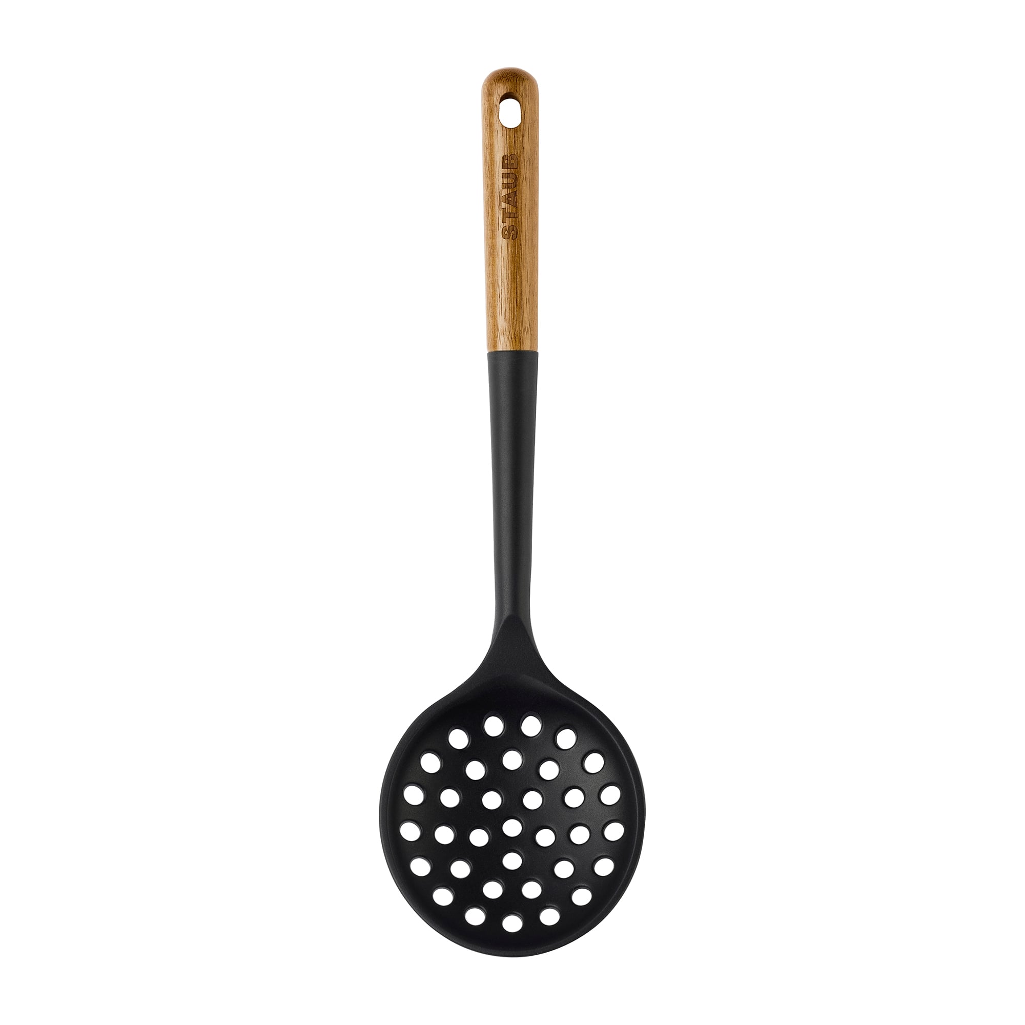 Staub - Silicone with Wood Handle Cooking Utensil, Skimming Ladle - Matte Black