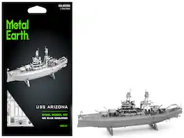 Model Kit USS Arizona Battleship (Challenging Difficulty) Steel Model Kit by Metal Earth
