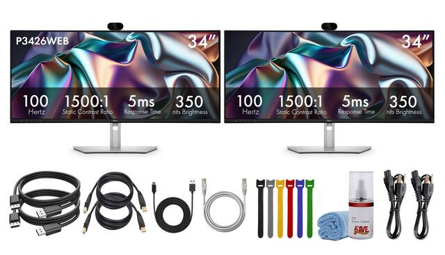 P3426WEB 34" 34" 100 1500:1 5ms Hertz Static Contrast Ratio Response Time 350 nits Brightness .0 Screen Cleaner KAVE
