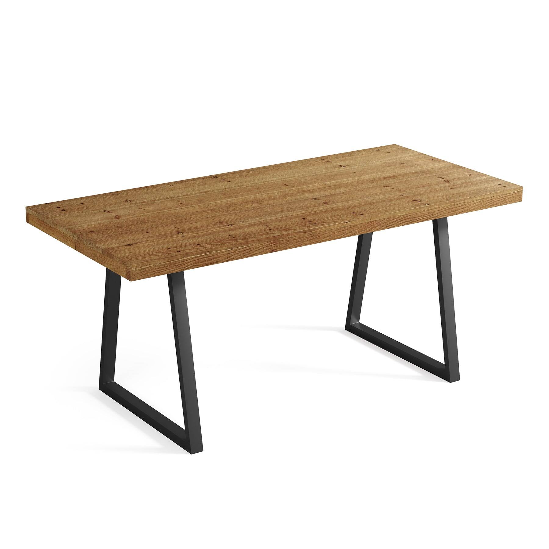 Alt View 4. Tribesigns - Industrial Solid Wood Dining Table with Rectangular Top for Everyday Meals and Family Gatherings - Brown.