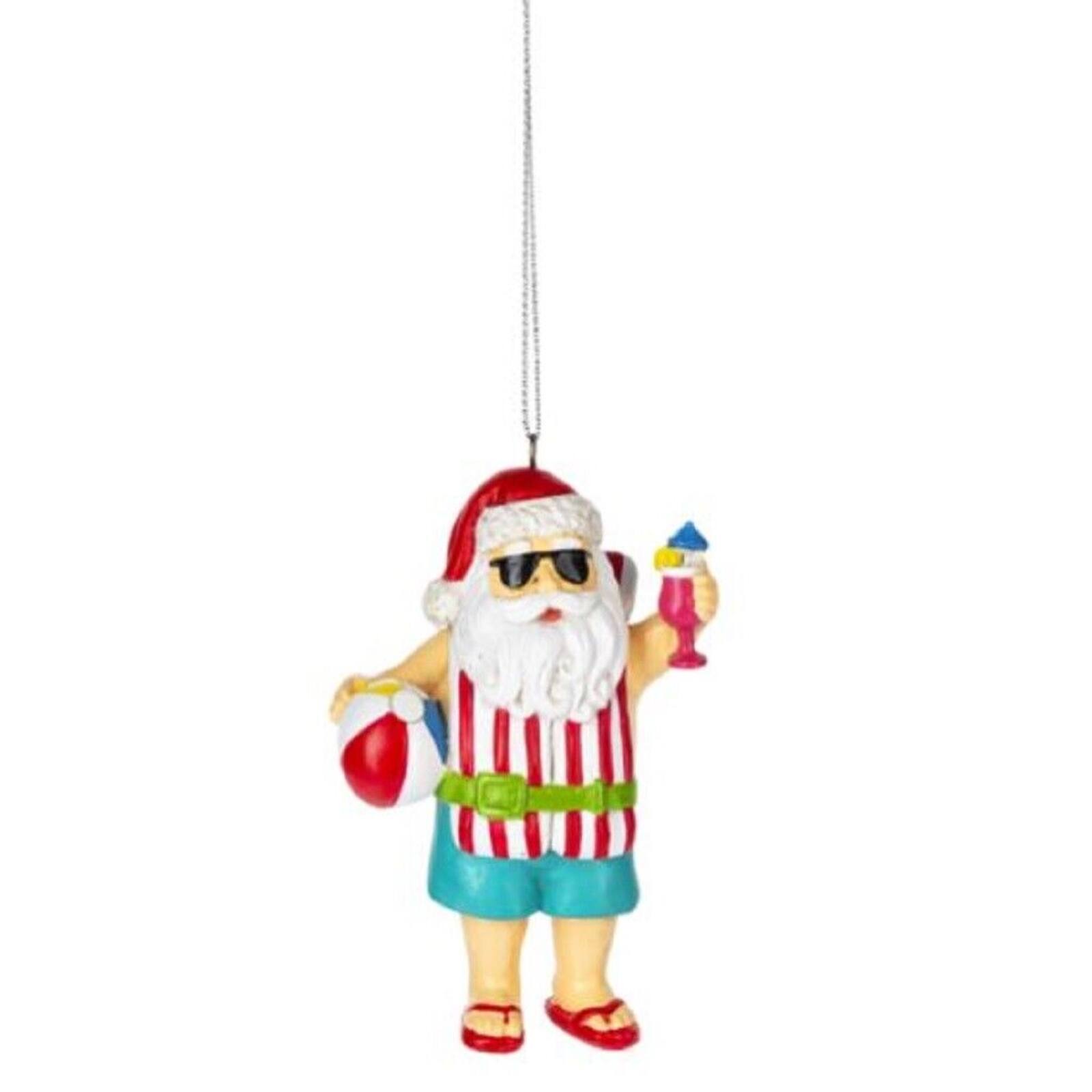 Angle. Ganz - Ganz Beach Santa Christmas Tree Ornament 4 inch Multicolor - Multicolor.