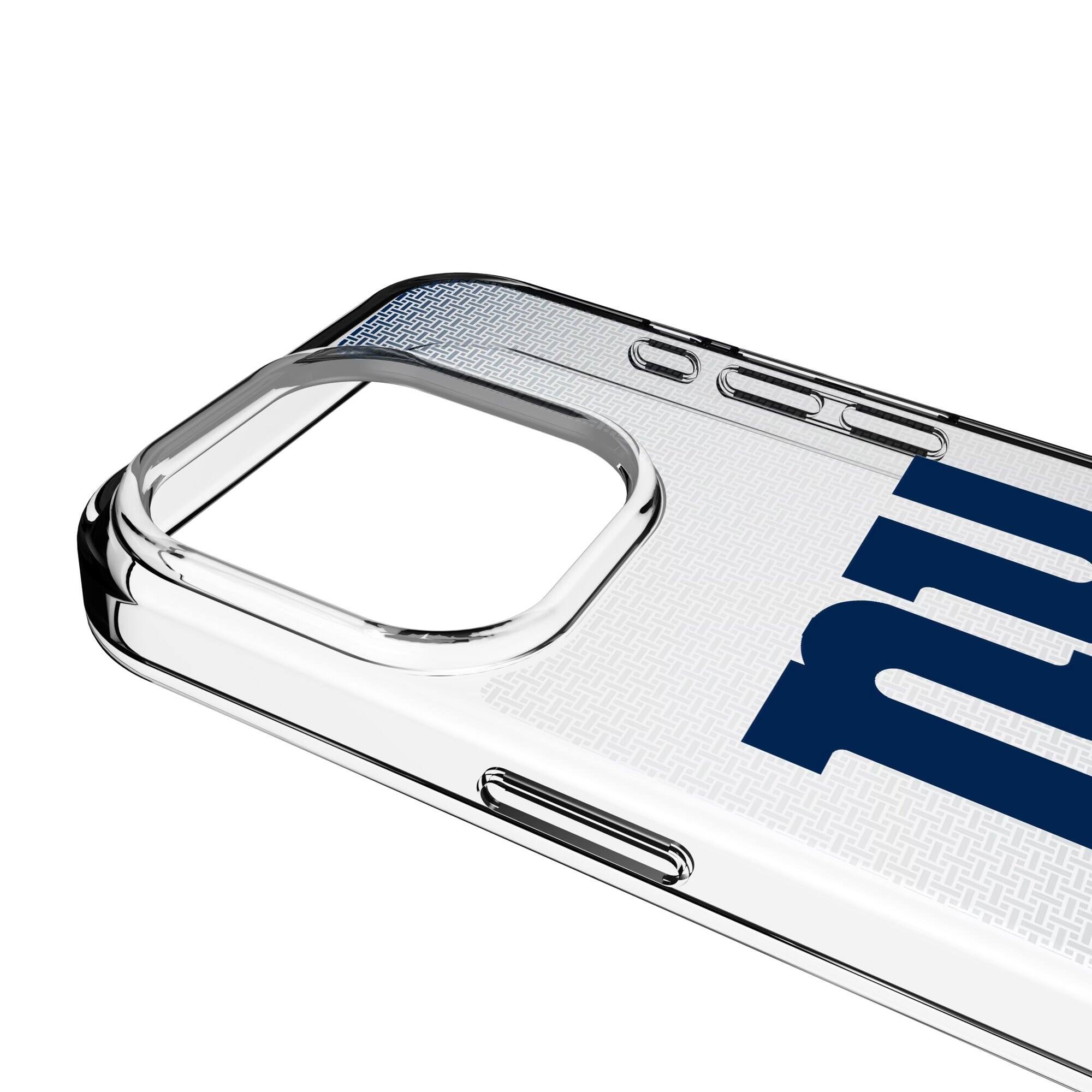 Alt View 2. Keyscaper - New York Giants Linen Logo iPhone Clear Case - 16e - Multicolor.