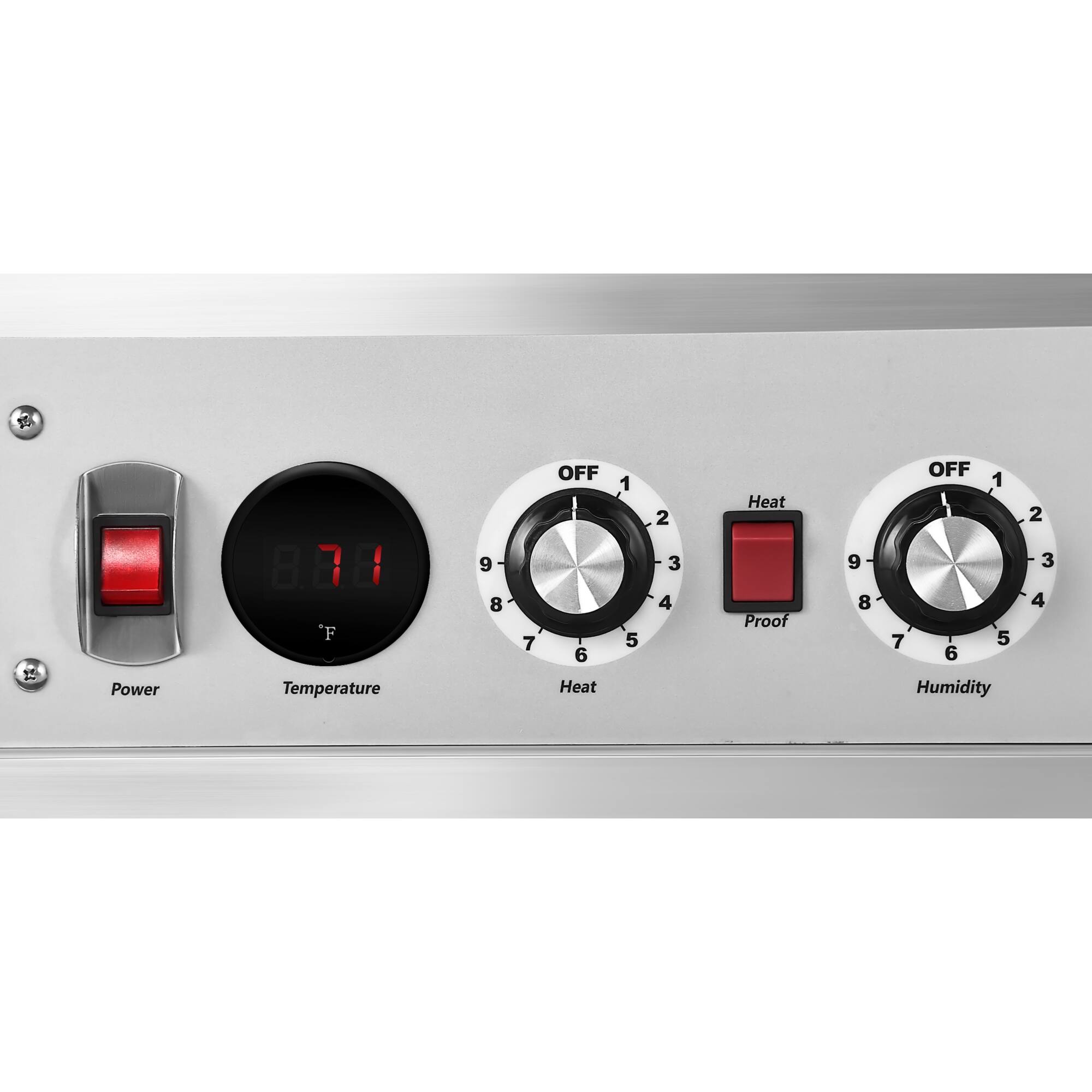 15 Power  
888 'F Temperature  
9 8 7 OFF 6 Heat  
1 5 2 3 4 Heat Proof  
9 8 OFF 1 7 5 6 Humidity  
2 3 4