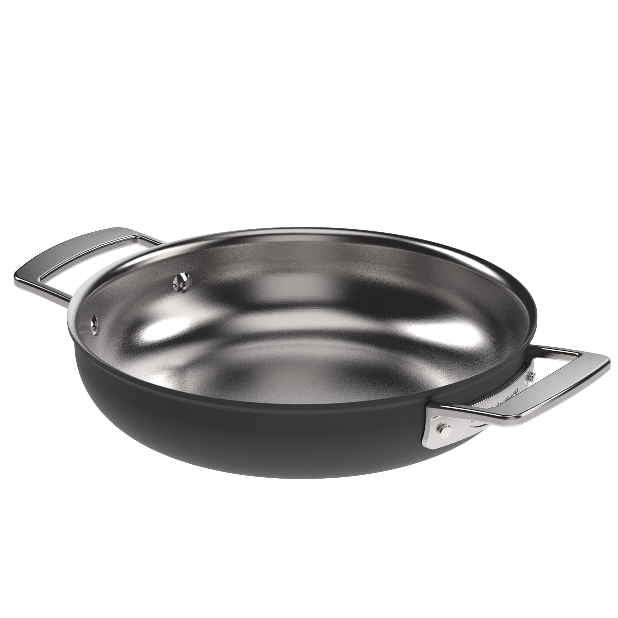 Demeyere - 5 Stainless Steel with Ceramic exterior coating 9.5-in Double Handle Fry Pan - Black
