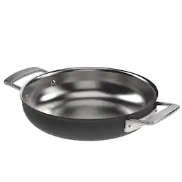 Demeyere - 5 Stainless Steel with Ceramic exterior coating 9.5-in Double Handle Fry Pan - Black