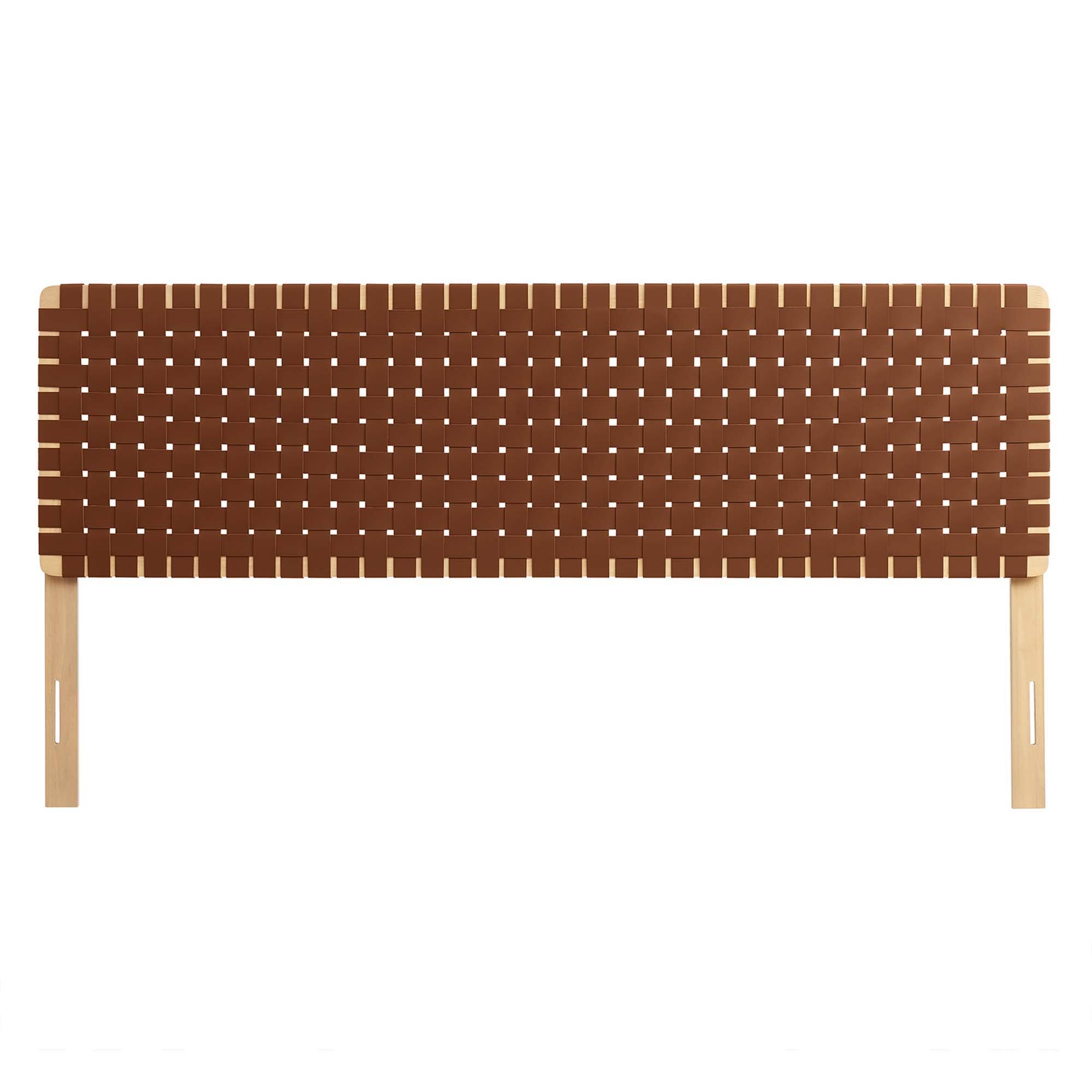 Back. Modway - Sparta Weave Vegan Leather King Headboard by Modway - Brown.