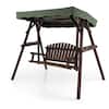 Front. Gymax - Gymax 2 Person Wooden Garden Swing Bench Chair w/ Adjustable Cover for Garden Porch - Natural.