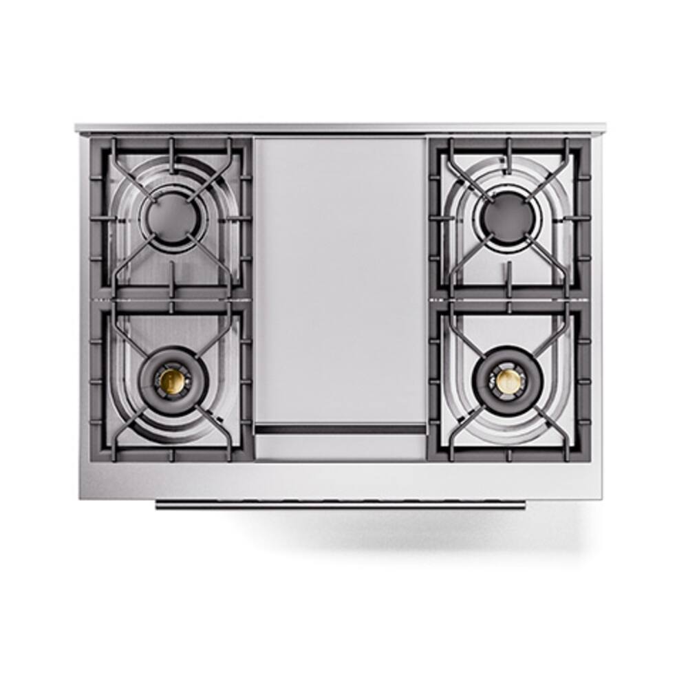 Alt View 5. ILVE - ILVE Professional Plus II Series 36 in. Dual Fuel Range with 6 Sealed Burners + Griddle (Natural Gas, Satin Trim) - Glossy Black.