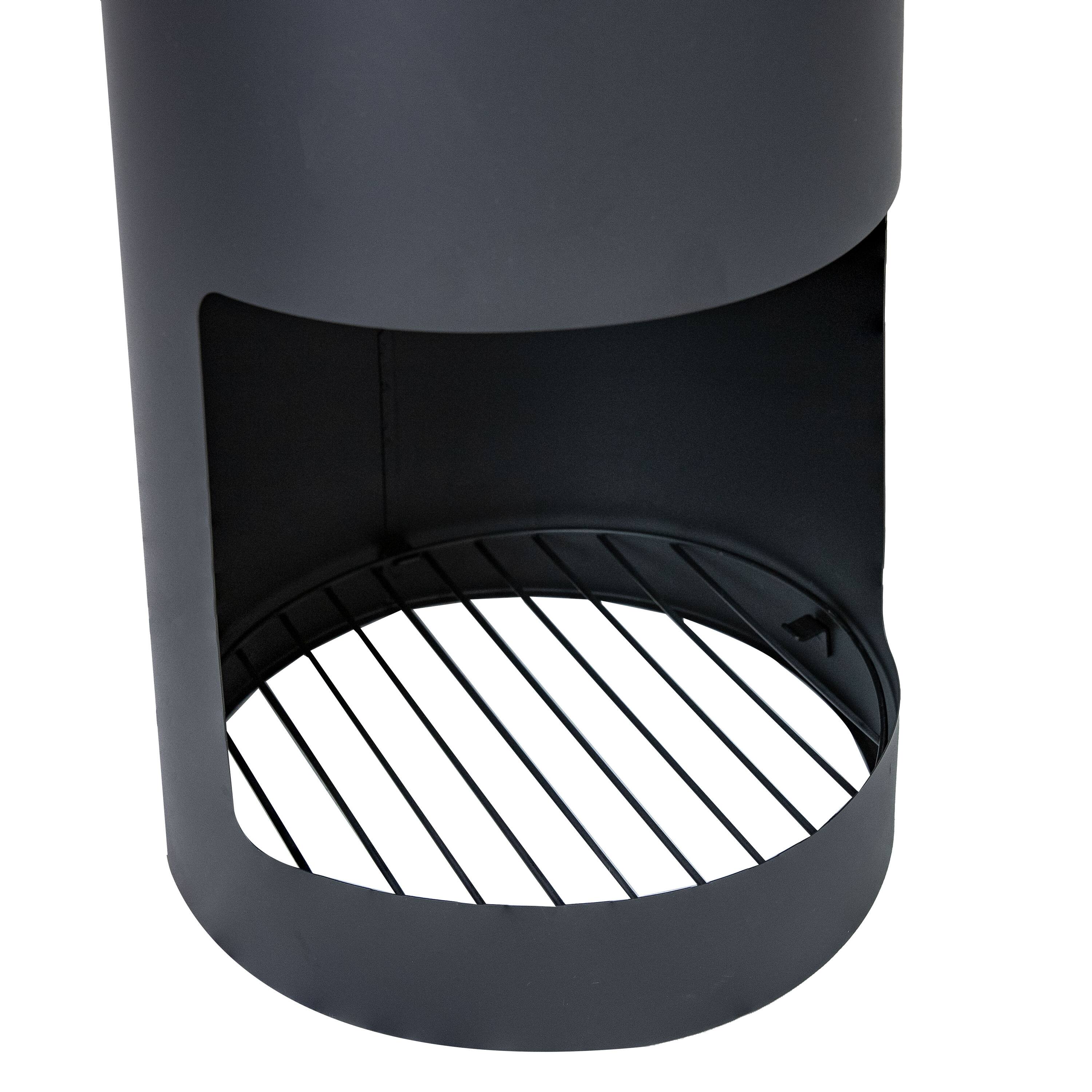 Alt View 8. Sunnydaze - 59" H Steel Chiminea with Log Holder - Black.