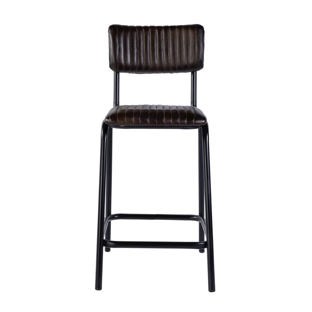 Back. Butler Specialty - Waylon 31.5 in. Seat Height Leather Bar Height Stool - Black,Brown.