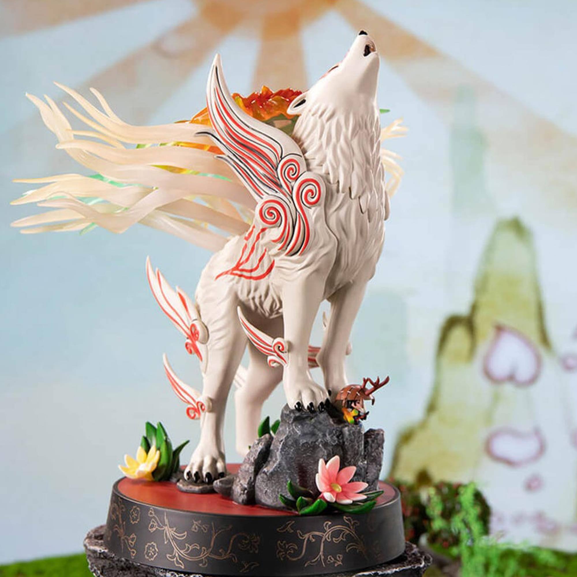Alt View 4. First 4 Figures - Okami: Shiranui 9 Inch PVC  Statue (Celestial Howl) - Multi-Colored.