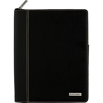 Alt View 3. AT-A-GLANCE - 2026 Executive 8.25" x 11" Weekly & Monthly Appointment Book, Faux Leather Cover, Black - Black.
