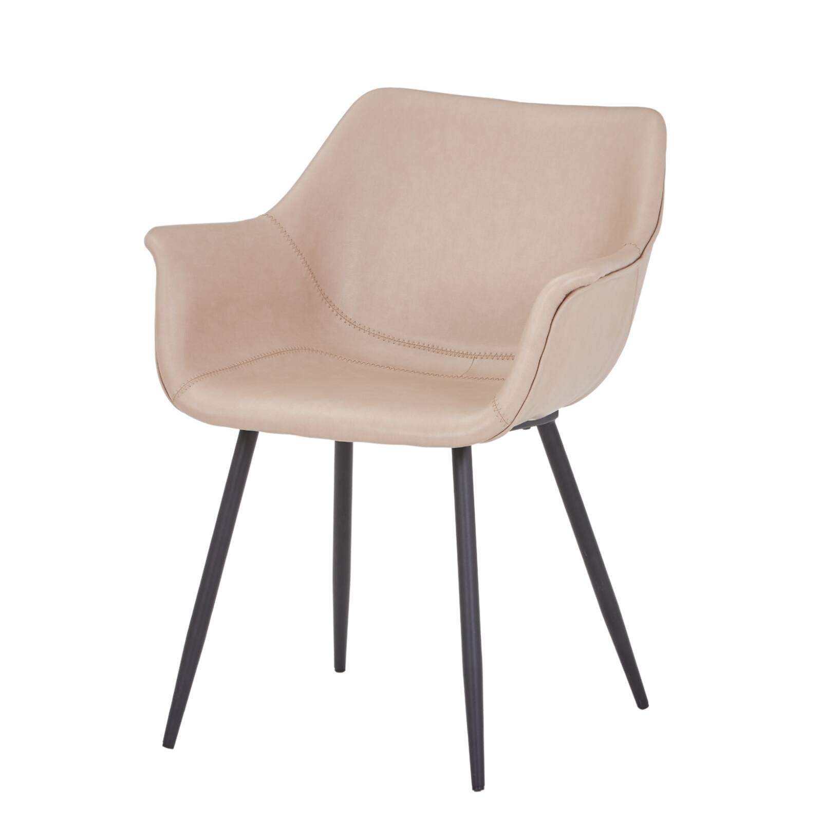 Alt View 7. LeisureMod - Markley 2-PCS Modern Leather Accent Dining Chair with Powder-Coated Iron Legs - Taupe.